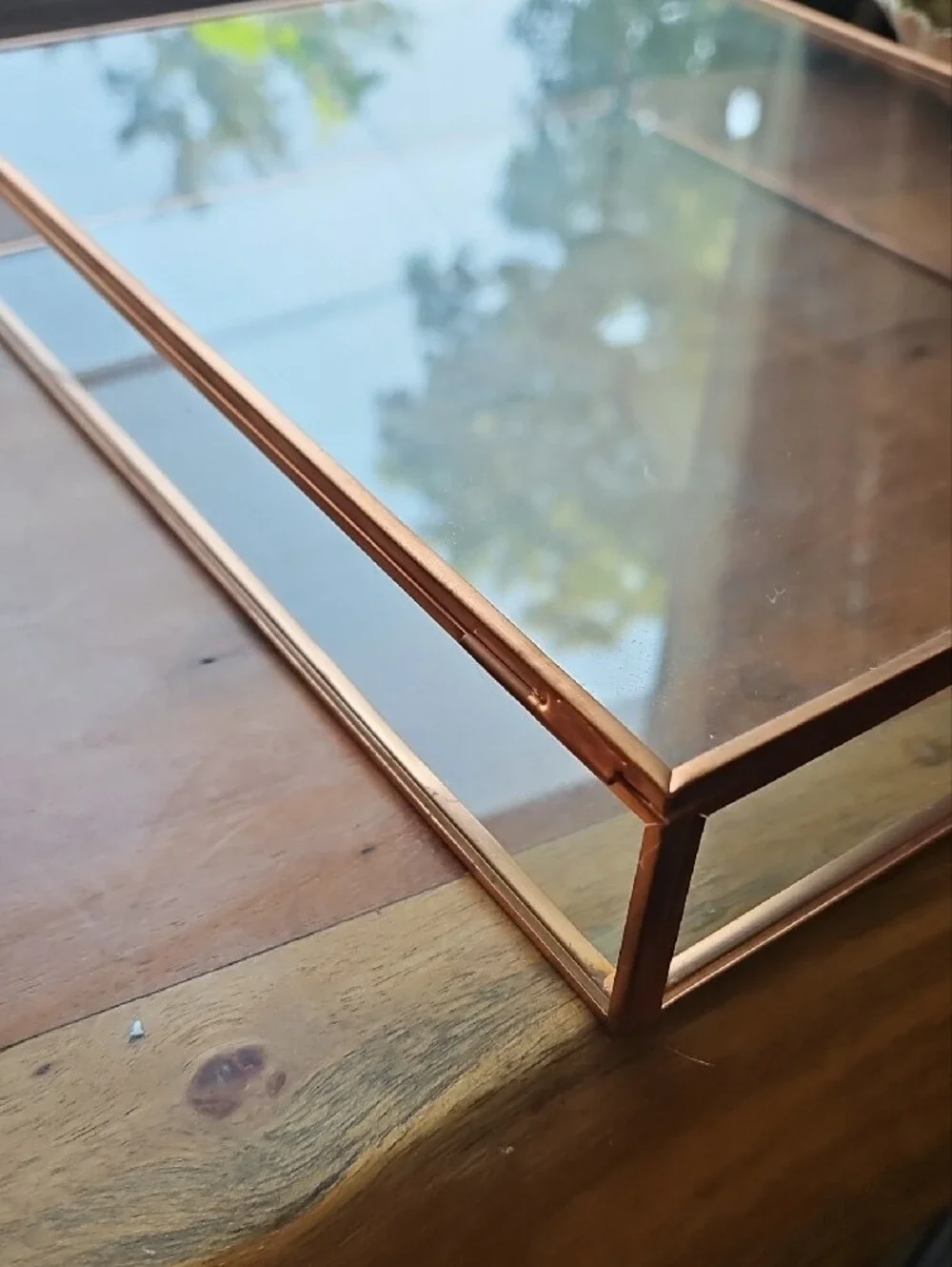 Glass Frame Shadowbox Rose Gold Border - Home Decor